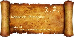 Keppich Piroska névjegykártya